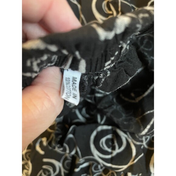 wide leg capri pants Beach Boho Hippie hight waist pull on Summer Cotton Large - Picture 5 of 6